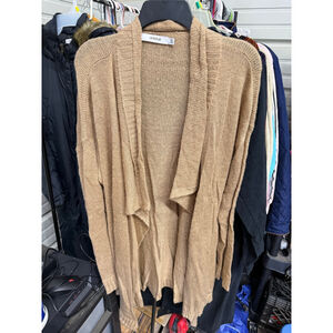 Women's JUSTFAB Tan Knit Open Front Cardigan Sweater XL